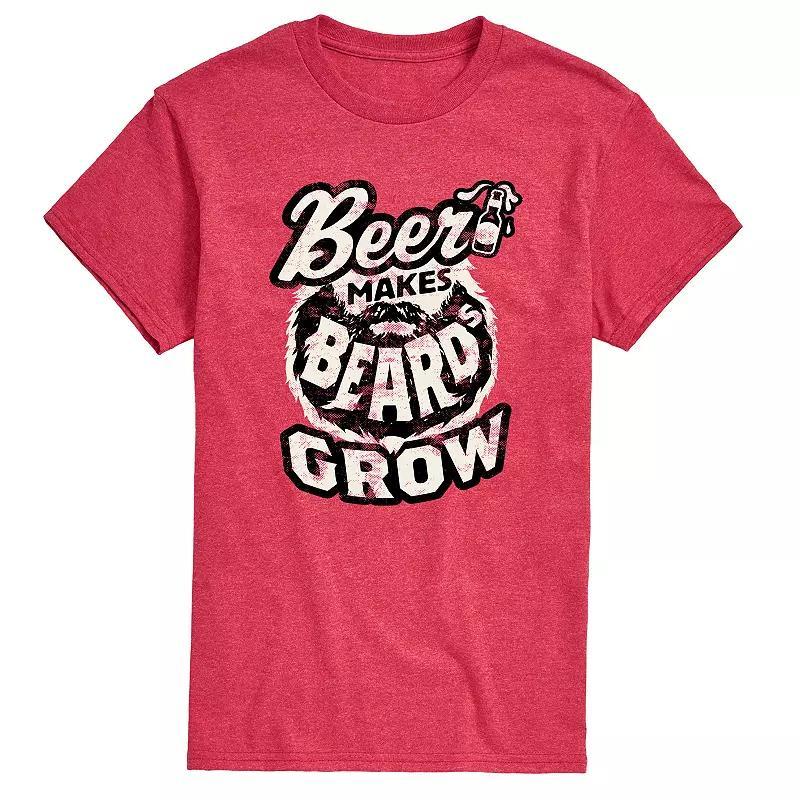 Mens Beer Makes Beards Grow Tee Med Grey Product Image