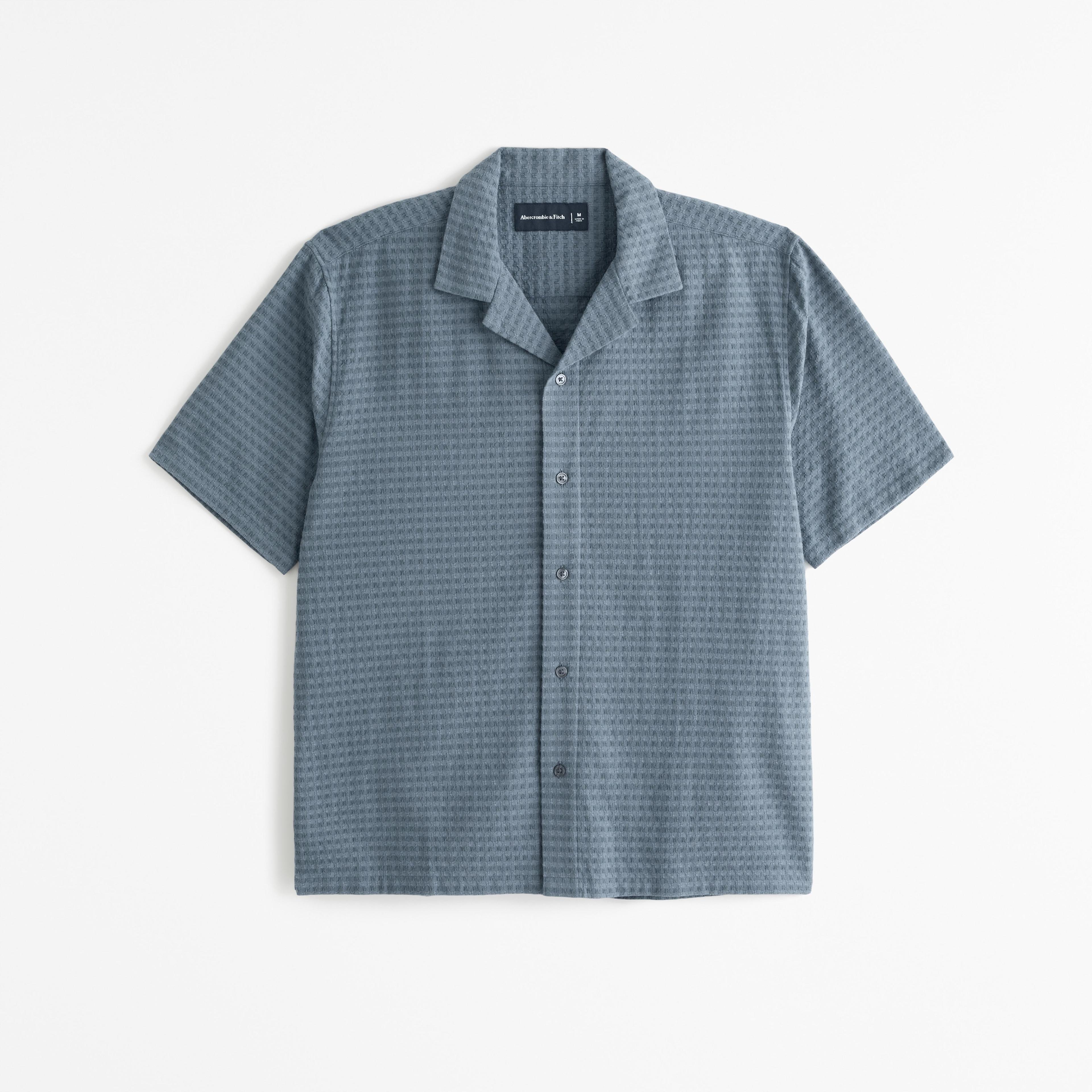 Camp Collar Waffle Button-Up Shirt Product Image