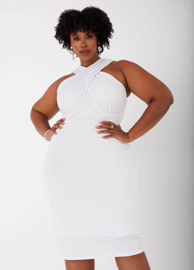 Plus Size Crisscross Bodycon Dress Ashley Stewart Product Image