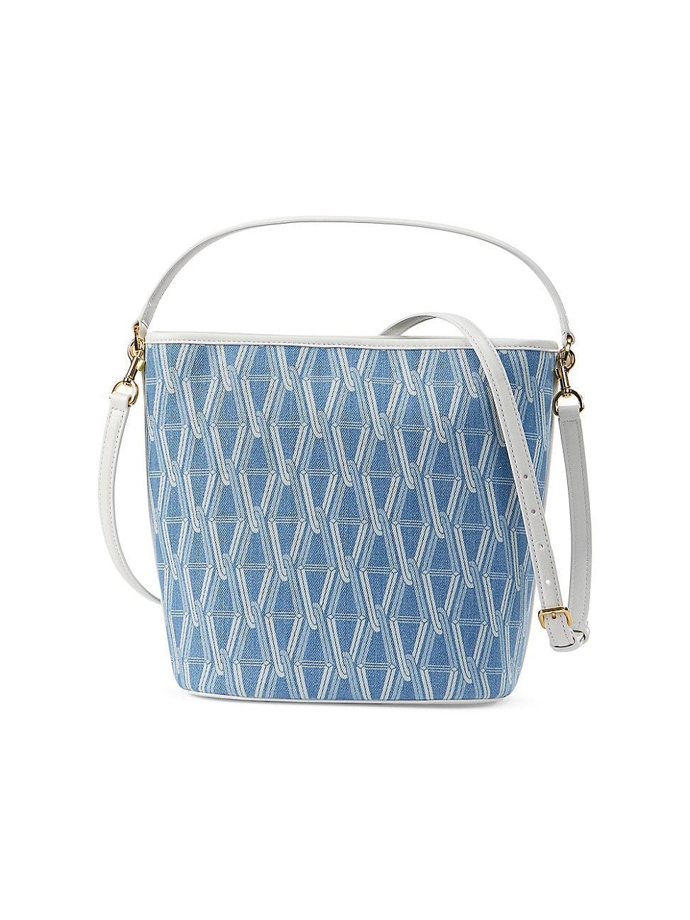 Womens Printed Denim Bucket Bag Product Image