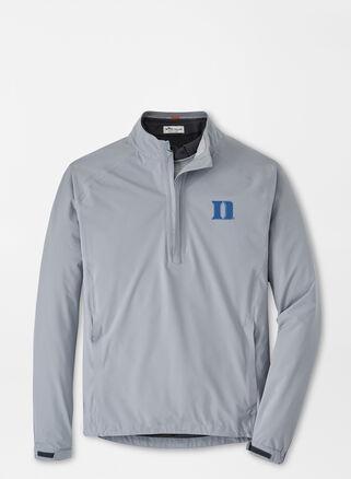 Peter Millar Mens Duke University Shield Half-Zip Rain Shell | Color: Gale Grey | Size: 3XL Product Image