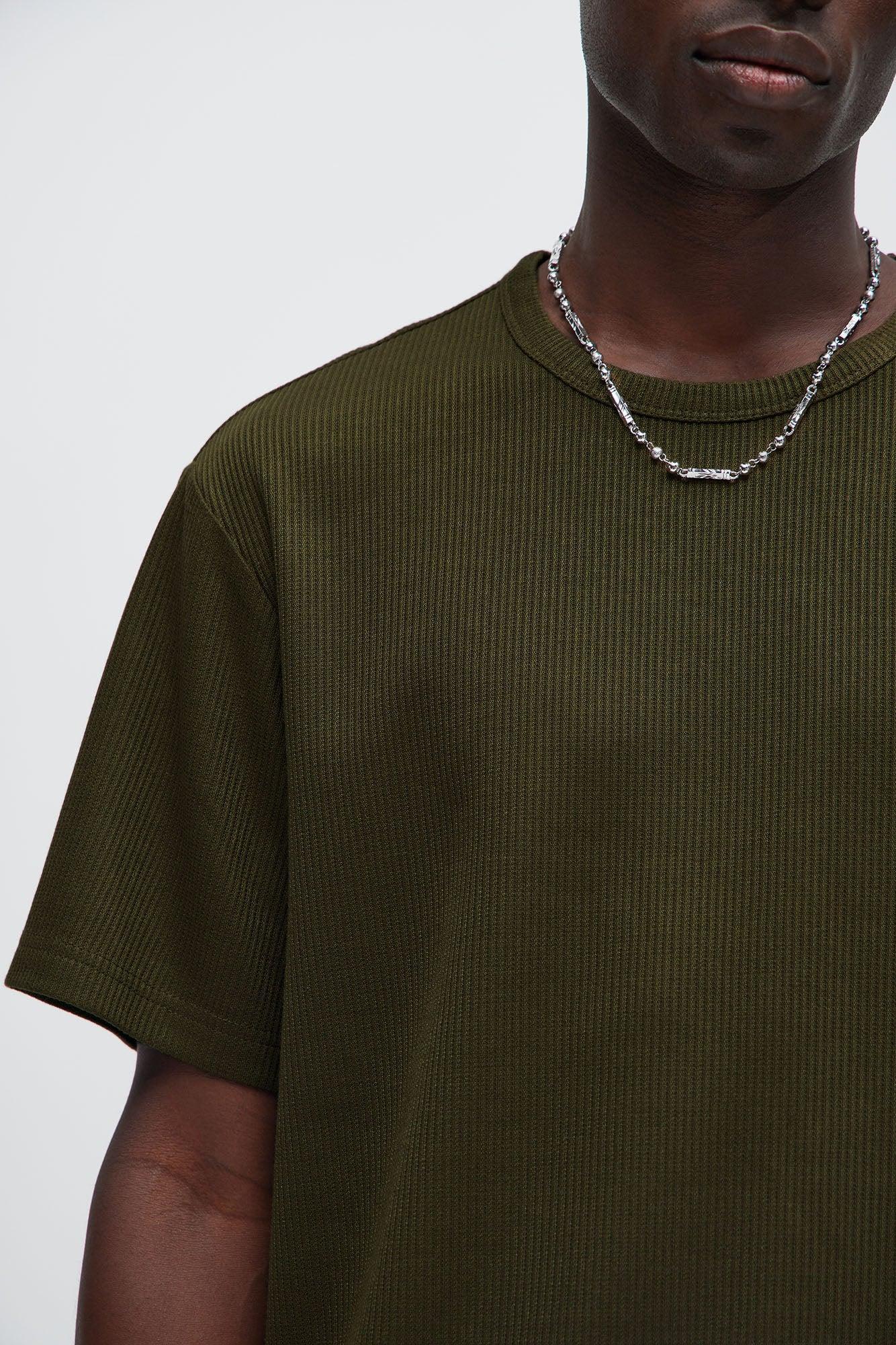 Kalel Textured Relaxed Short Sleeve Tee - Olive Product Image