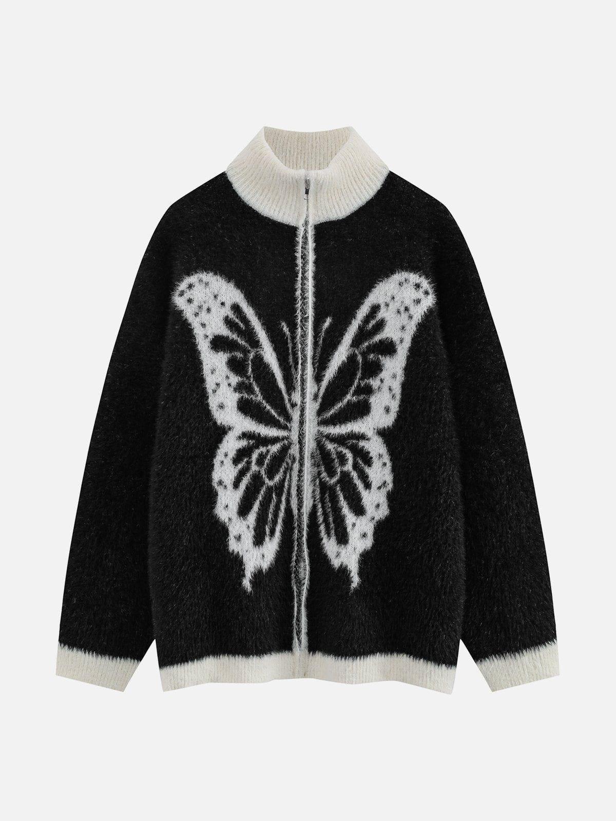 Aelfric Eden Butterfly Pattern Zip Up Cardigan Product Image