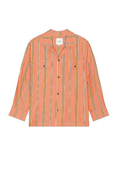 FOUND Citrus Stripe Cotton Button-Up Shirt Product Image