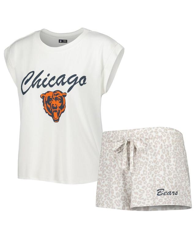 Womens Concepts Sport /Cream Chicago Bears Montana Knit T-Shirt & Shorts Sleep Set Product Image