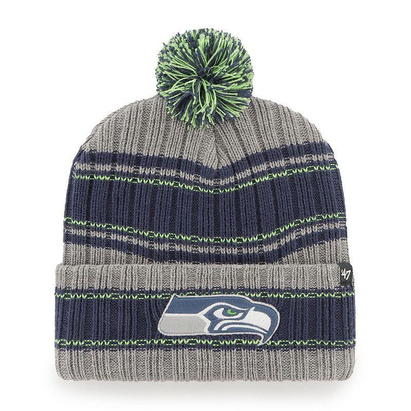 Mens 47 Brand Graphite Seattle Seahawks Rexford Cuffed Knit Hat With Pom Product Image