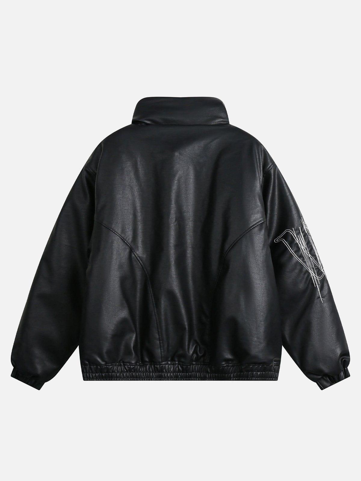 Aelfric Eden Multi Zip Up Leather Coat Product Image