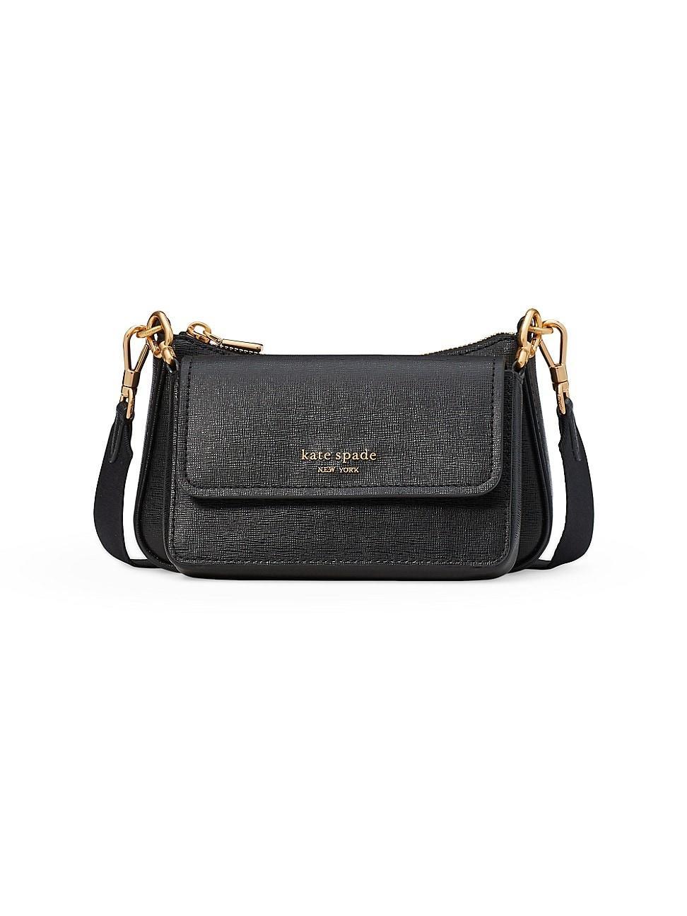 Kate Spade New York morgan double up saffiano leather crossbody bag Product Image