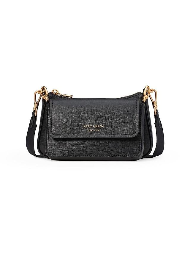 kate spade new york morgan double up saffiano leather crossbody bag Product Image