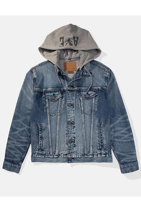 AE Hooded Denim Trucker Jacket Mens Product Image