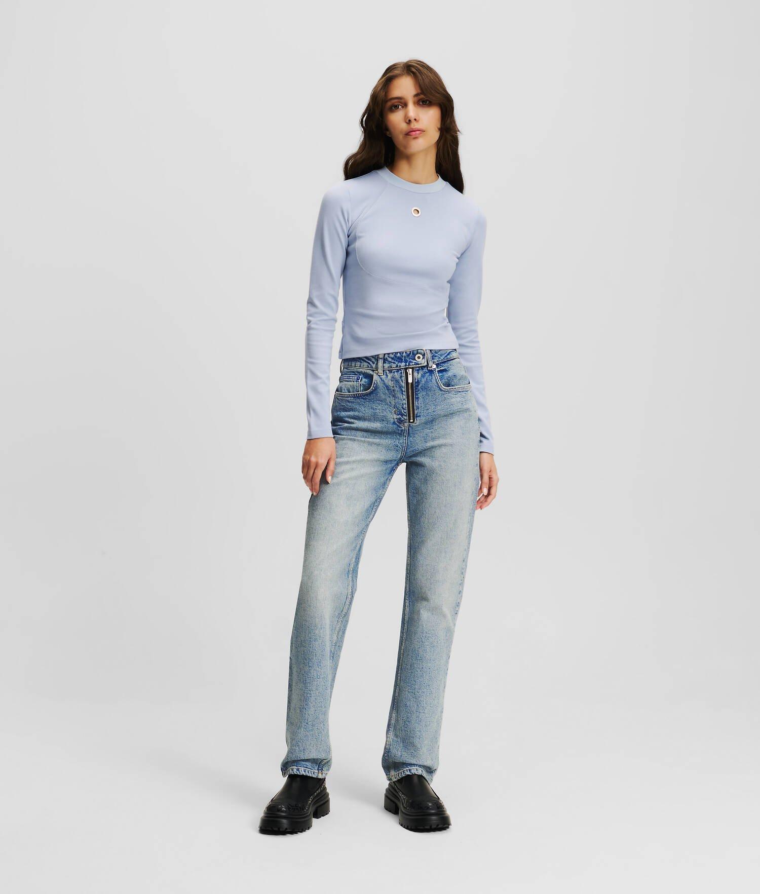 KLJ HIGH-RISE ZIP-FLY STRAIGHT JEANS Product Image