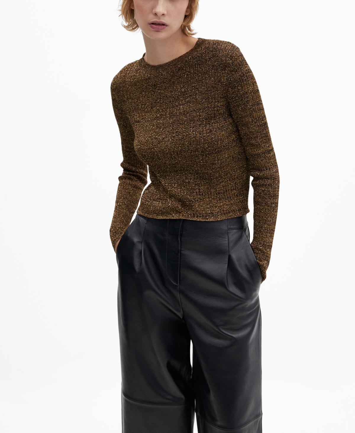 MANGO - Crewneck lurex sweater ochreWomen Product Image