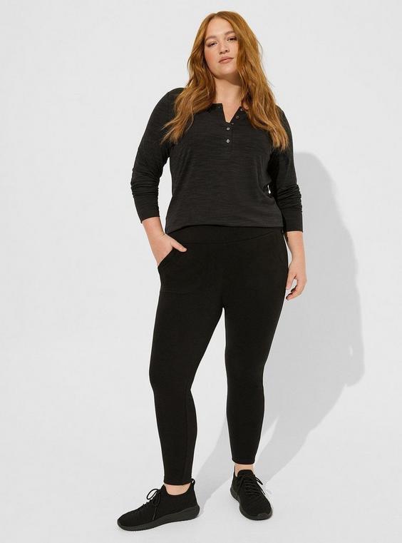 Happy Camper Micro Fleece Full Length Active Legging with Front Pockets Product Image