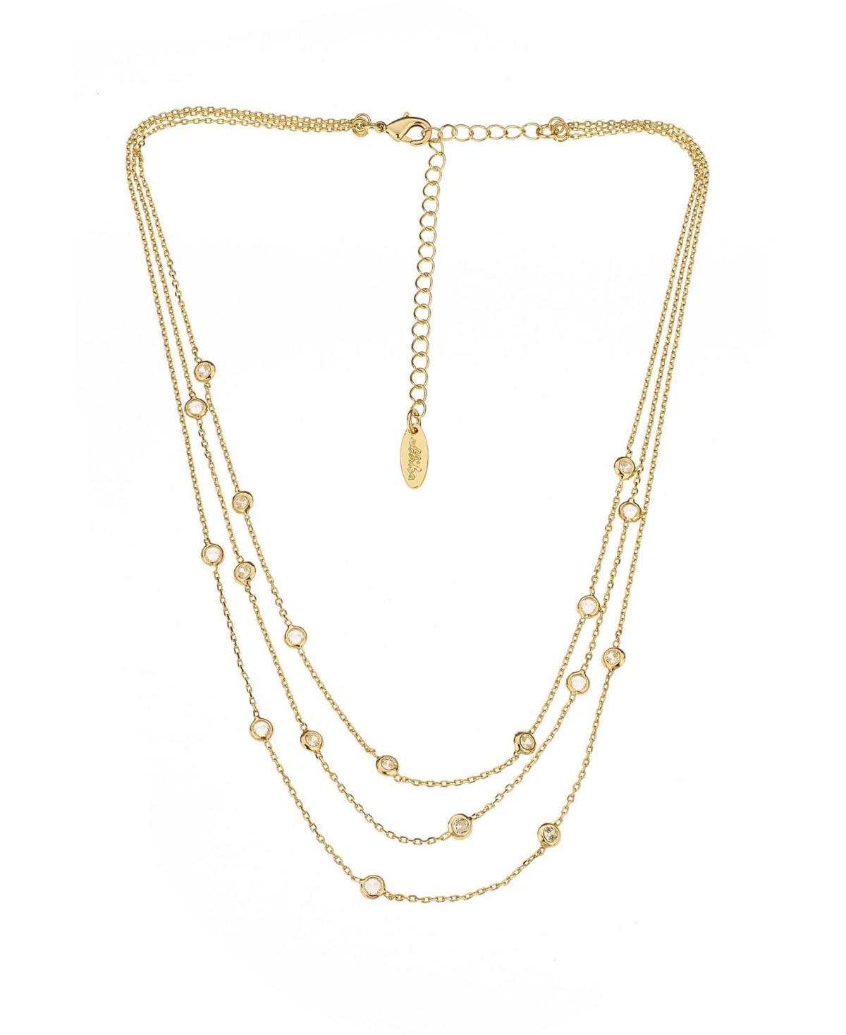 Ettika Perfect Crystal Dotted Cubic Zirconia Layered Collar Necklace in 18K Gold Plated, 13-16 Product Image