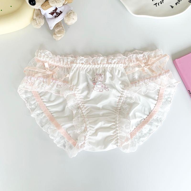 Frill Trim Print Panty Product Image