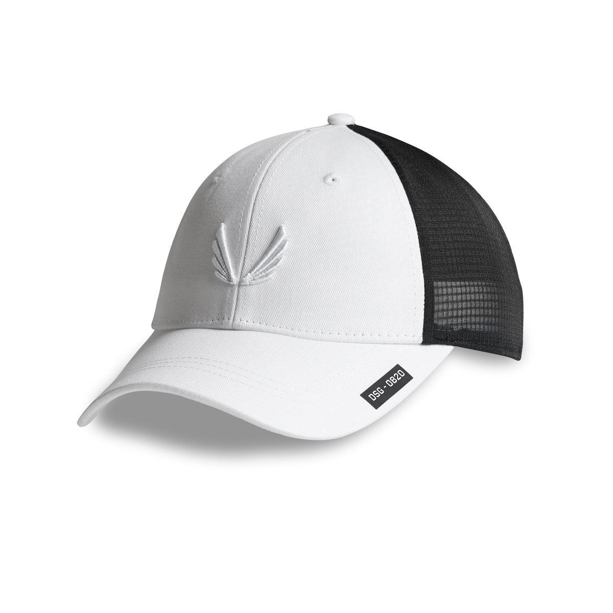 0820. Cotton Mesh Snapback - White/White "Wings" Product Image