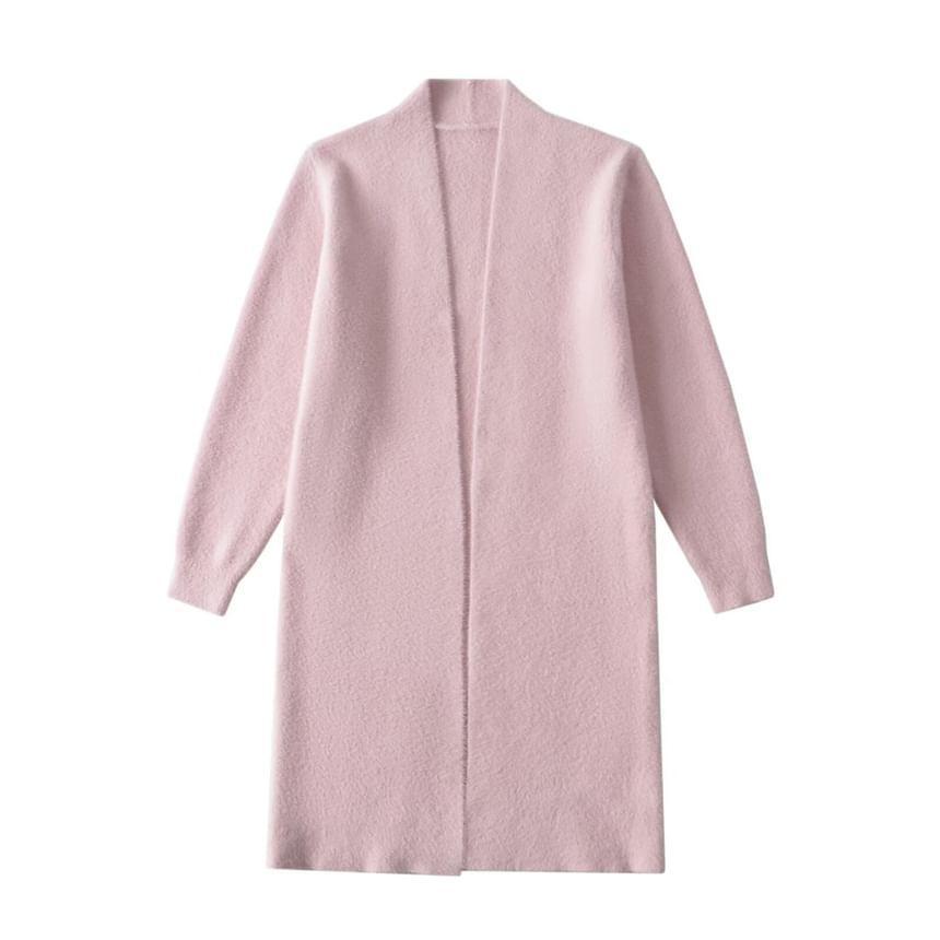 Plain Midi Open Front Cardigan Product Image