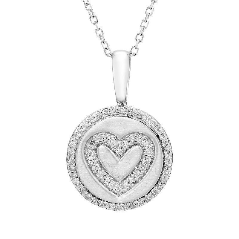 Its Personal Sterling Silver & Diamond-Accent Heart Pendant Necklace, Womens Product Image