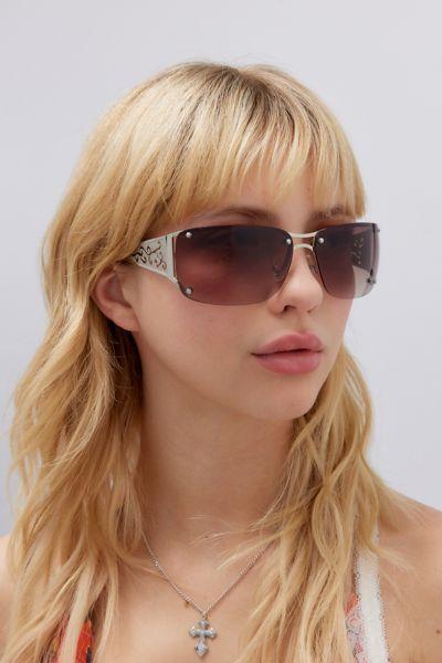 Holly Metal Shield Sunglasses Womens at Urban Outfitters Product Image