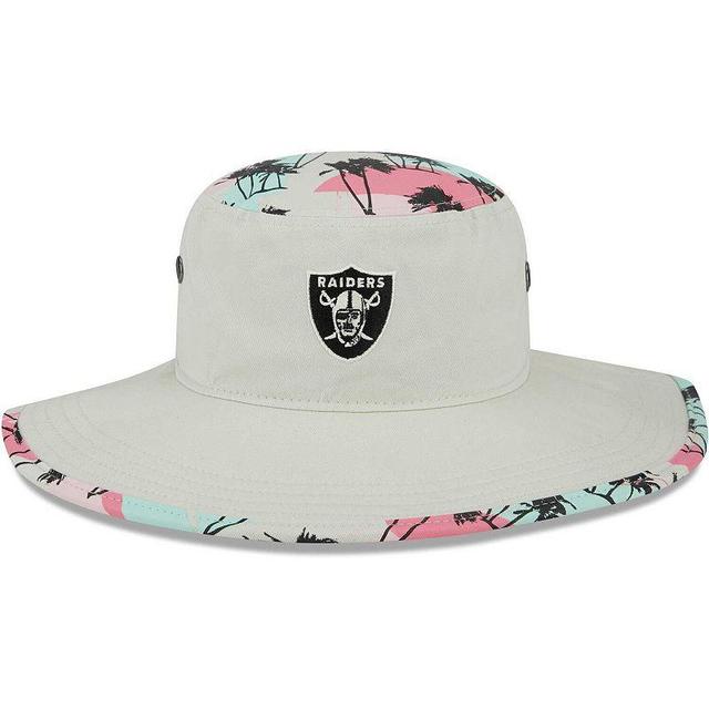 Mens New Era Khaki Las Vegas Raiders Retro Beachin Bucket Hat Product Image