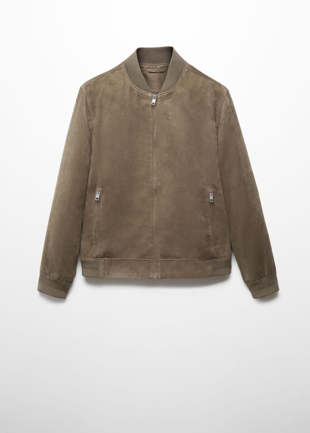 MANGO MAN - Suede-effect bomber jacket medium brownMen Product Image