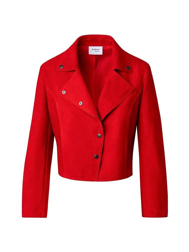 Womens Suede Biker Jacket Product Image