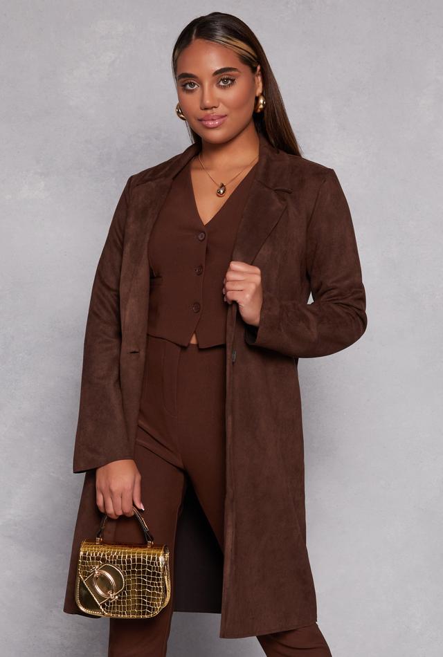 Womens Ambiance Faux Suede Coat Product Image