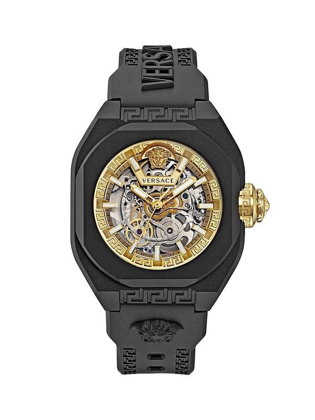 Mens Unisex V-Legend Skeleton Ceramic & Polyurethane Strap Watch/42MM Product Image