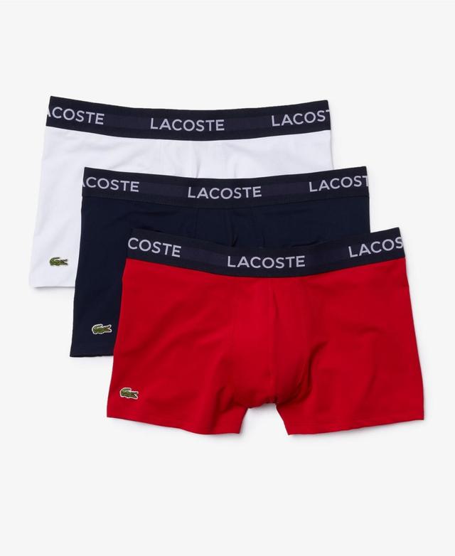 Lacoste 3-Pack Solid with Semi Fancy Belt Underwear Trunks Men's Underwear Product Image