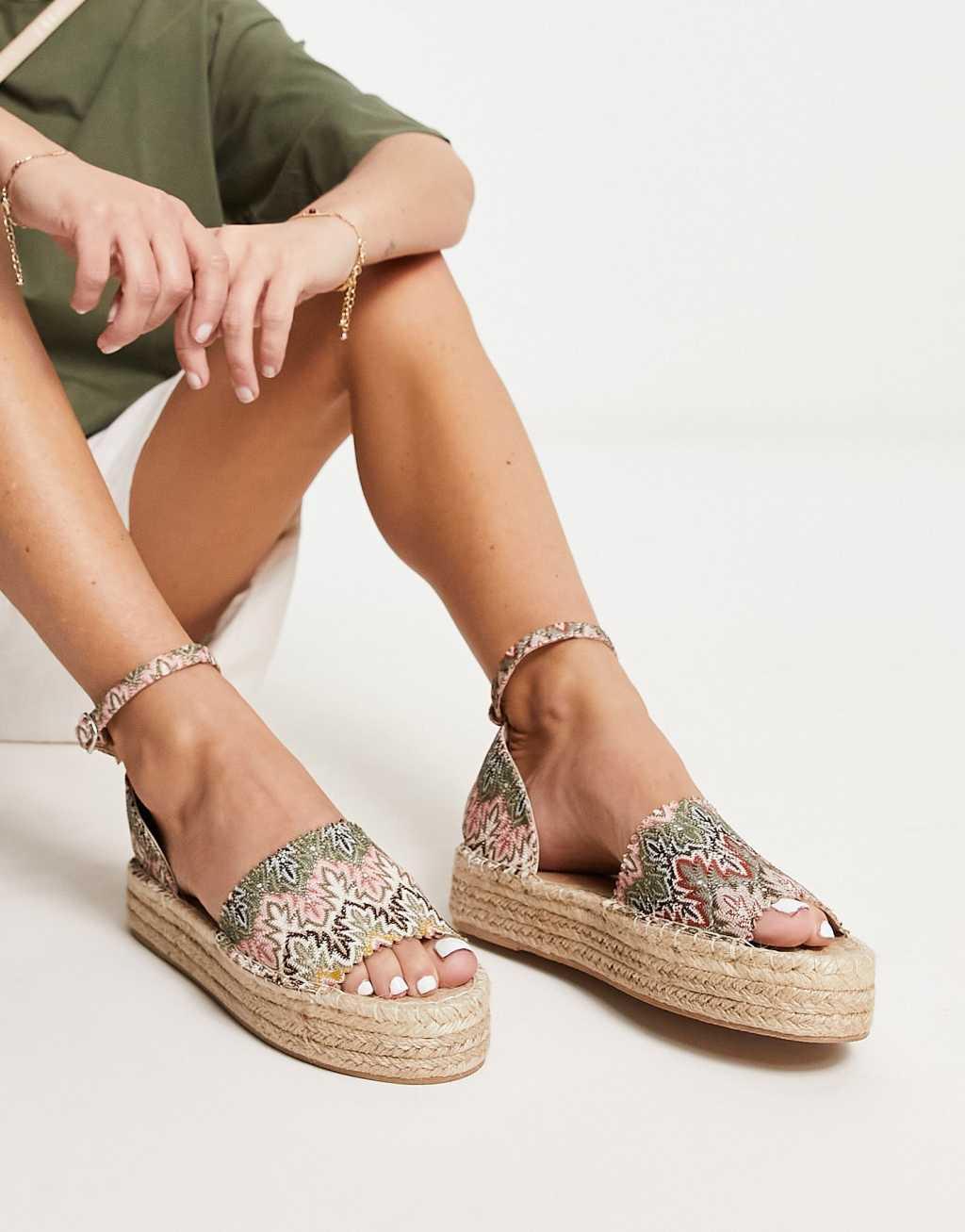 South Beach crochet flatform espadrille sandals Product Image