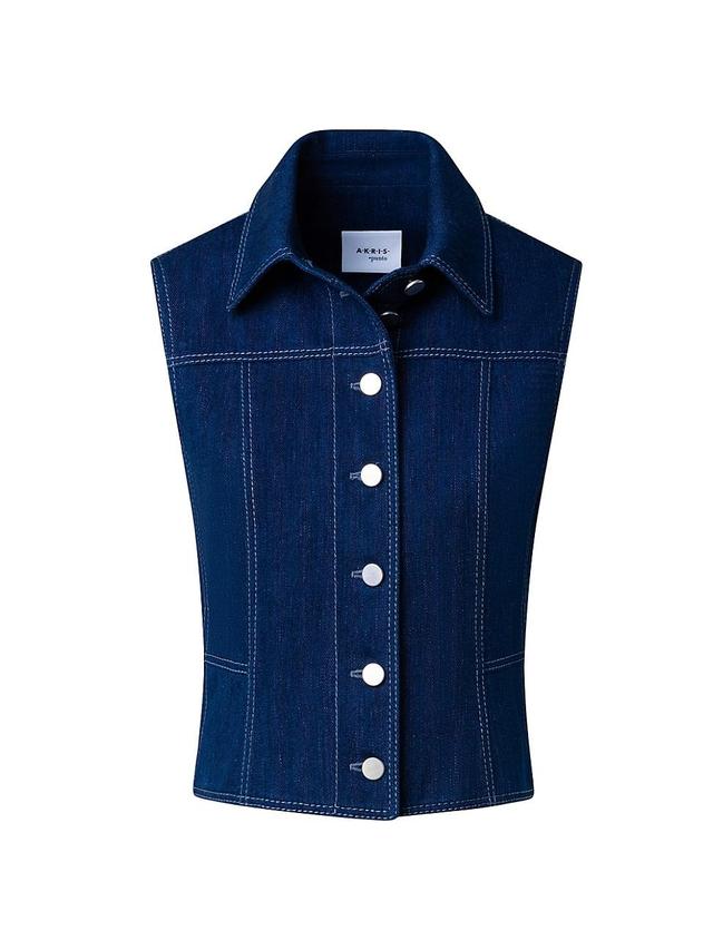 Womens Denim Crop Vest Product Image