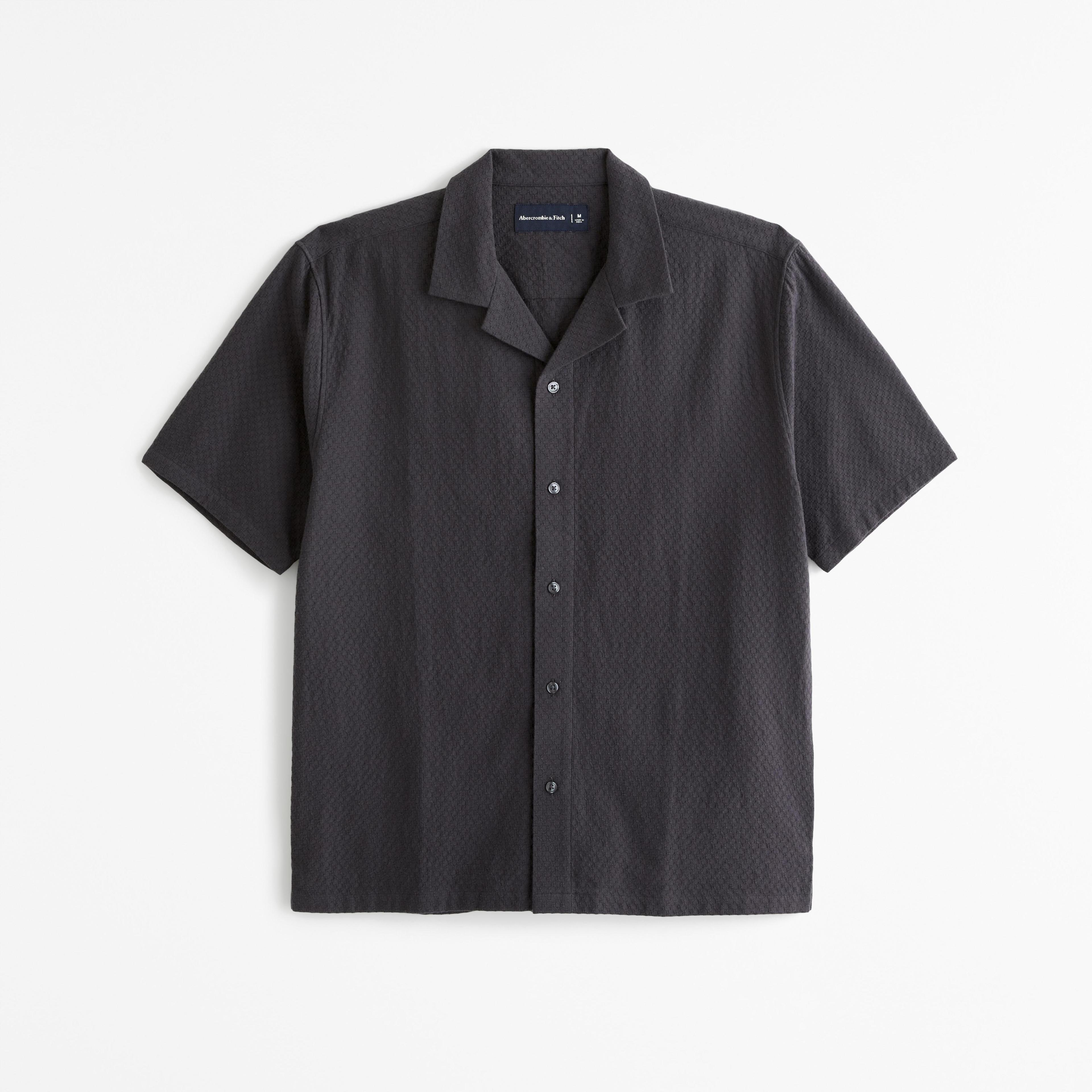 Camp Collar Waffle Button-Up Shirt Product Image