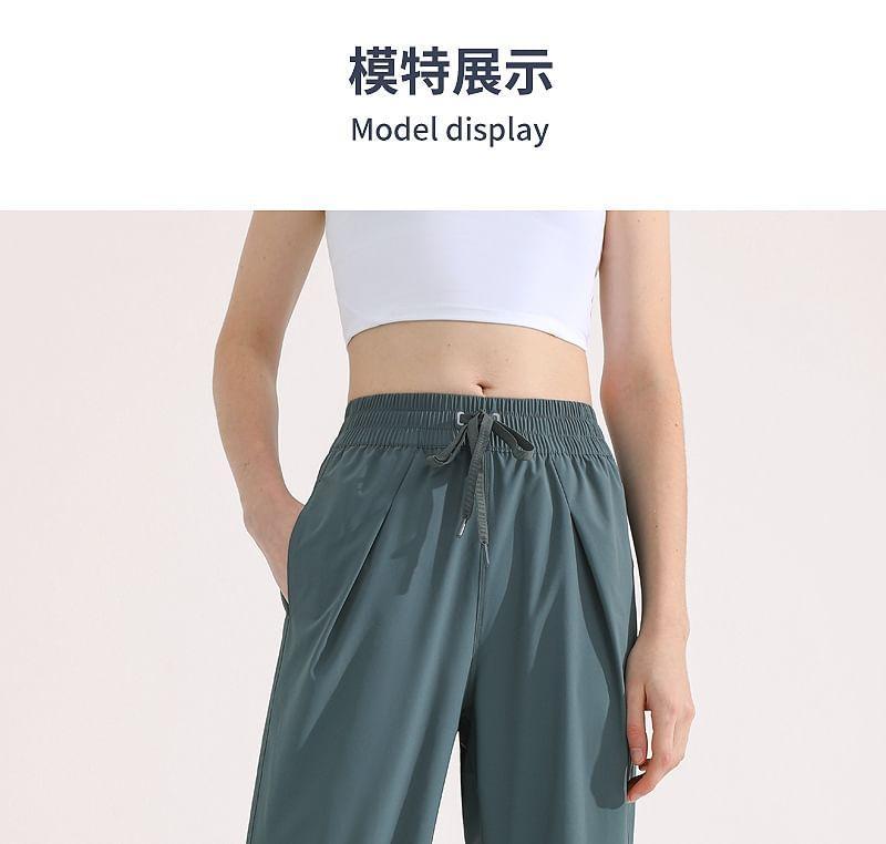 High Waist Plain Crop Sweatpants Product Image