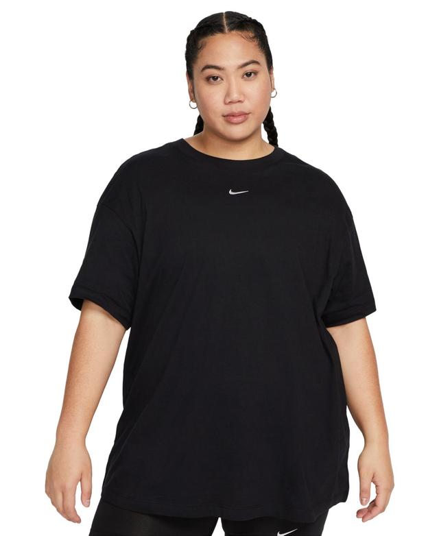 Nike Plus Size Active Sportswear Essential Womens Logo T-Shirt - White Product Image