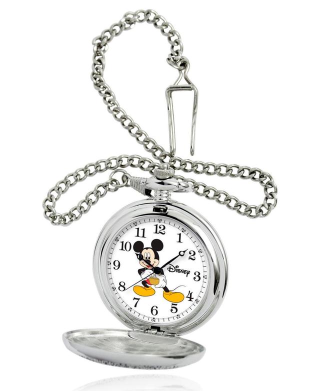 Disney Mickey Mouse Mens Silver Alloy Pocket Watch - Silver Product Image