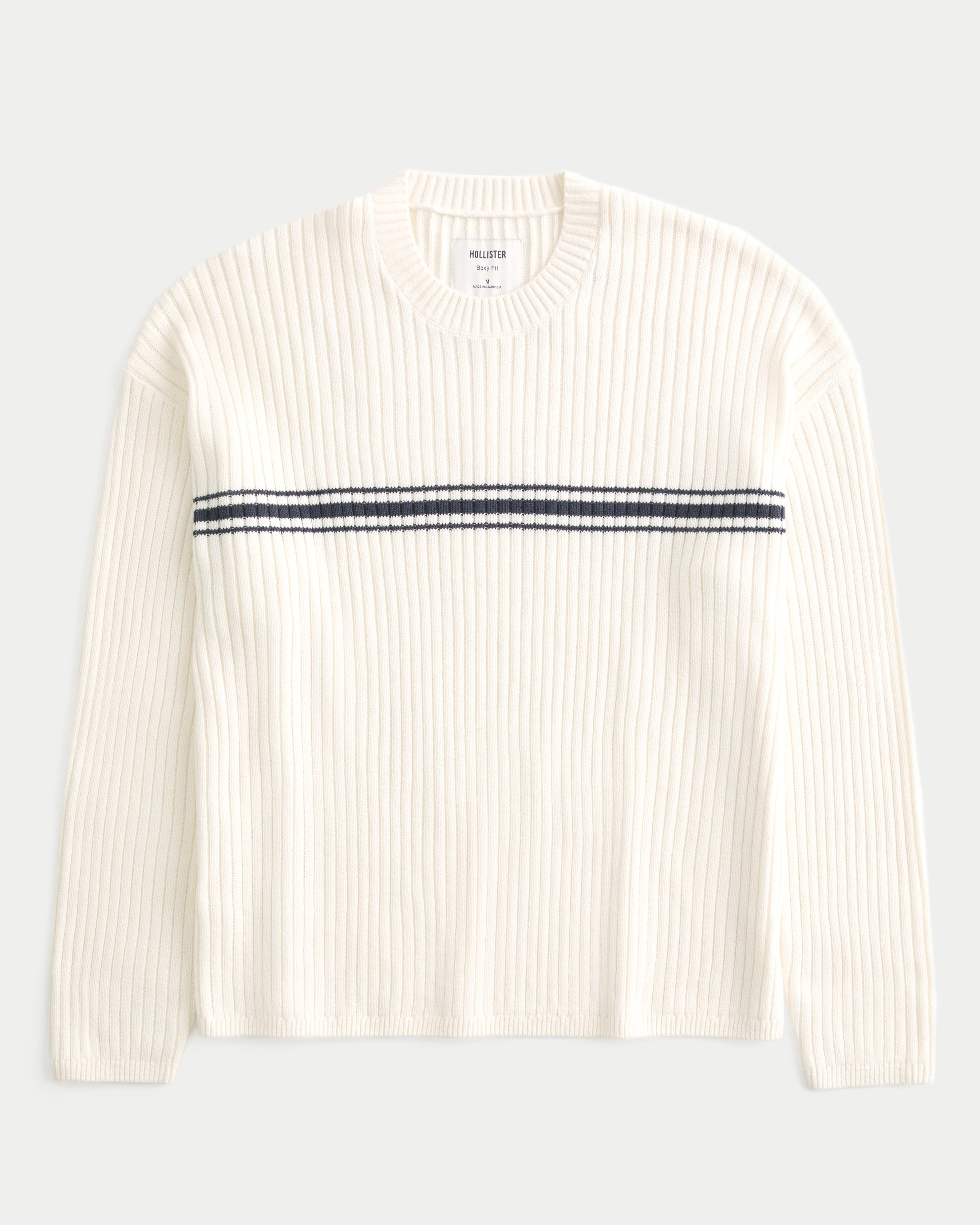 Boxy Pattern Crew Sweater Product Image