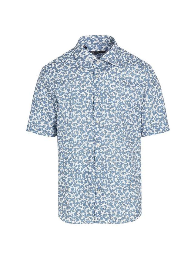 Mens Slim-Fit Hydrangea Cotton Button-Front Shirt Product Image