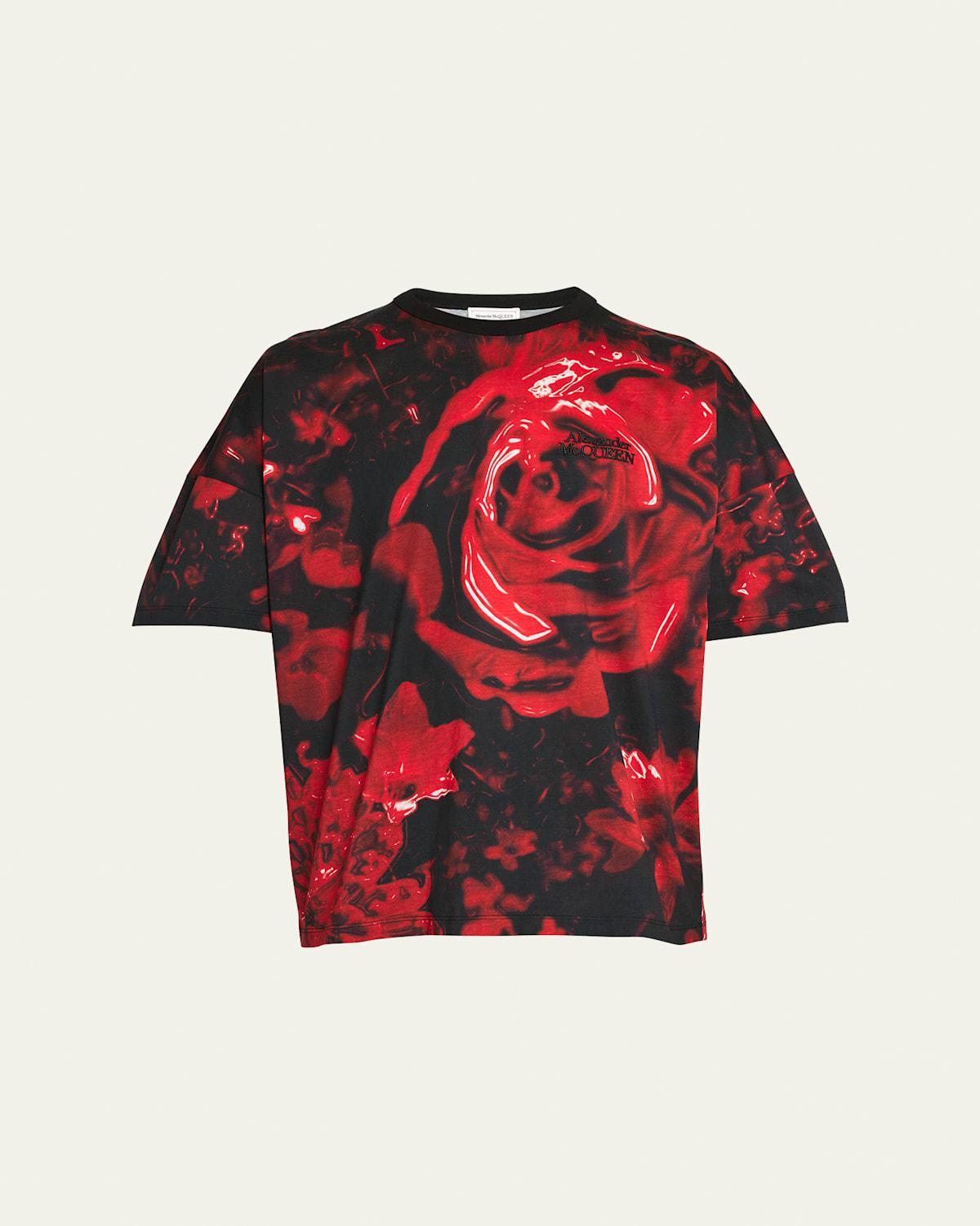 Mens Floral Wax Seal Print T-Shirt Product Image