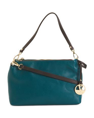 Leather Triple Entry Crossbody for Women Product Image