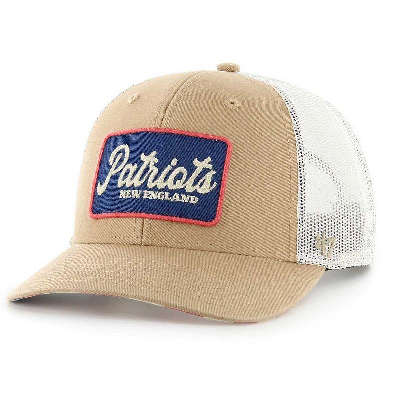 47 Brand Mens Tan/White New England Patriots Glory Daze Hitch Trucker Adjustable Hat Product Image