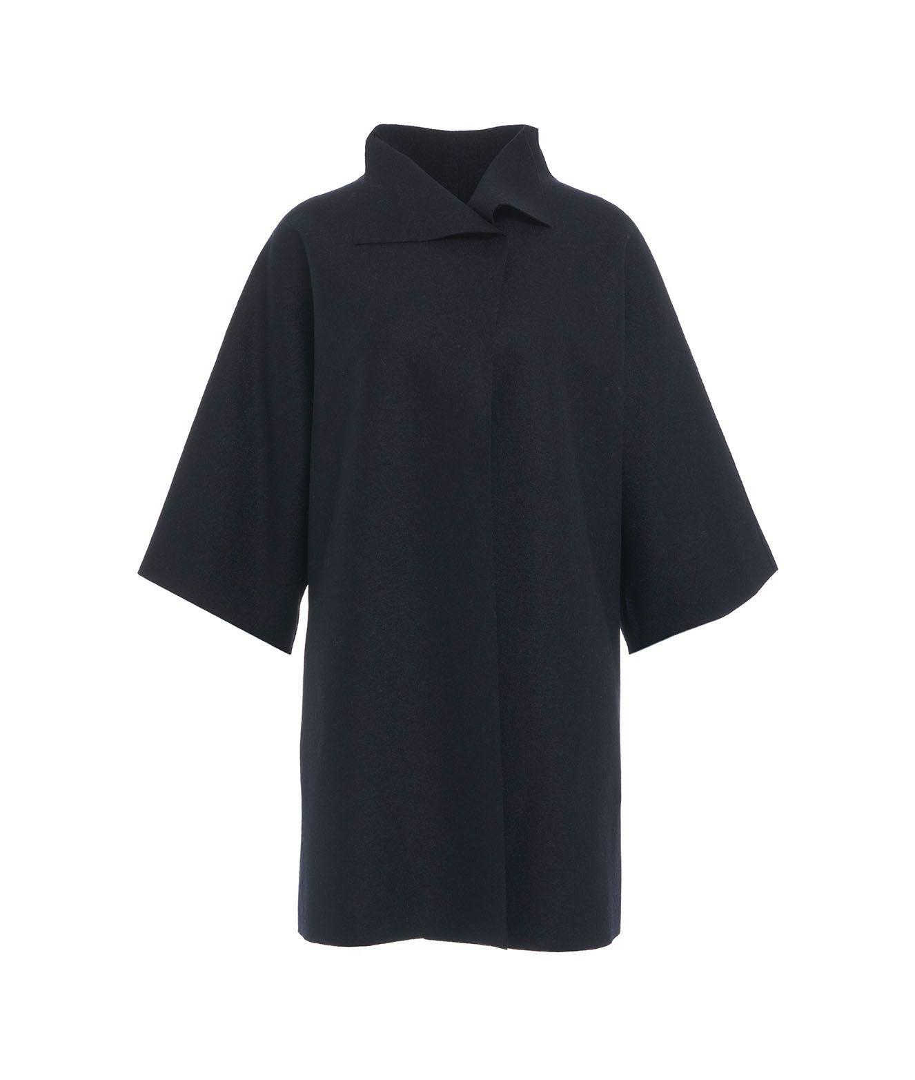 Drop-shoulder coat in pressed wool Product Image