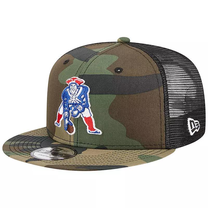 Mens New Era Camo New England Patriots Throwback Main Trucker 9FIFTY Snapback Hat Product Image