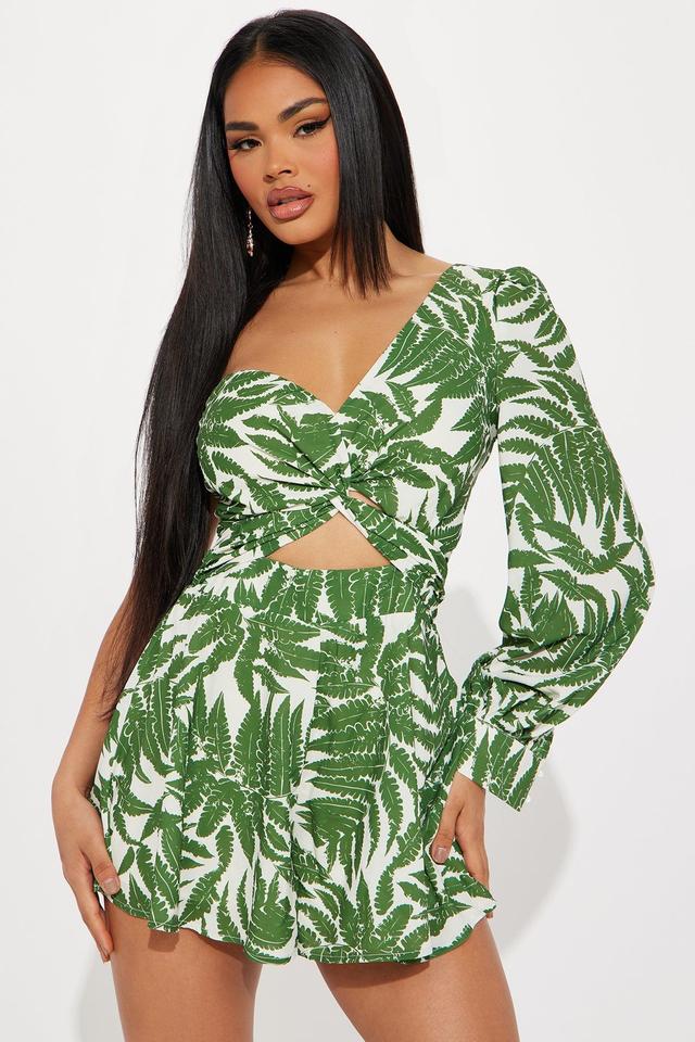 Vacation Calls Tropical Romper - Green Product Image