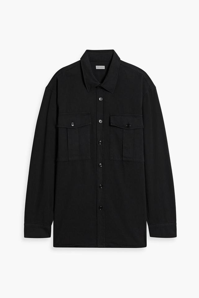 Cotton-twill Shirt In Black Product Image