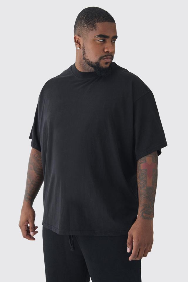 Plus Oversized Extended Neck Basic T-Shirt | boohooMAN USA Product Image