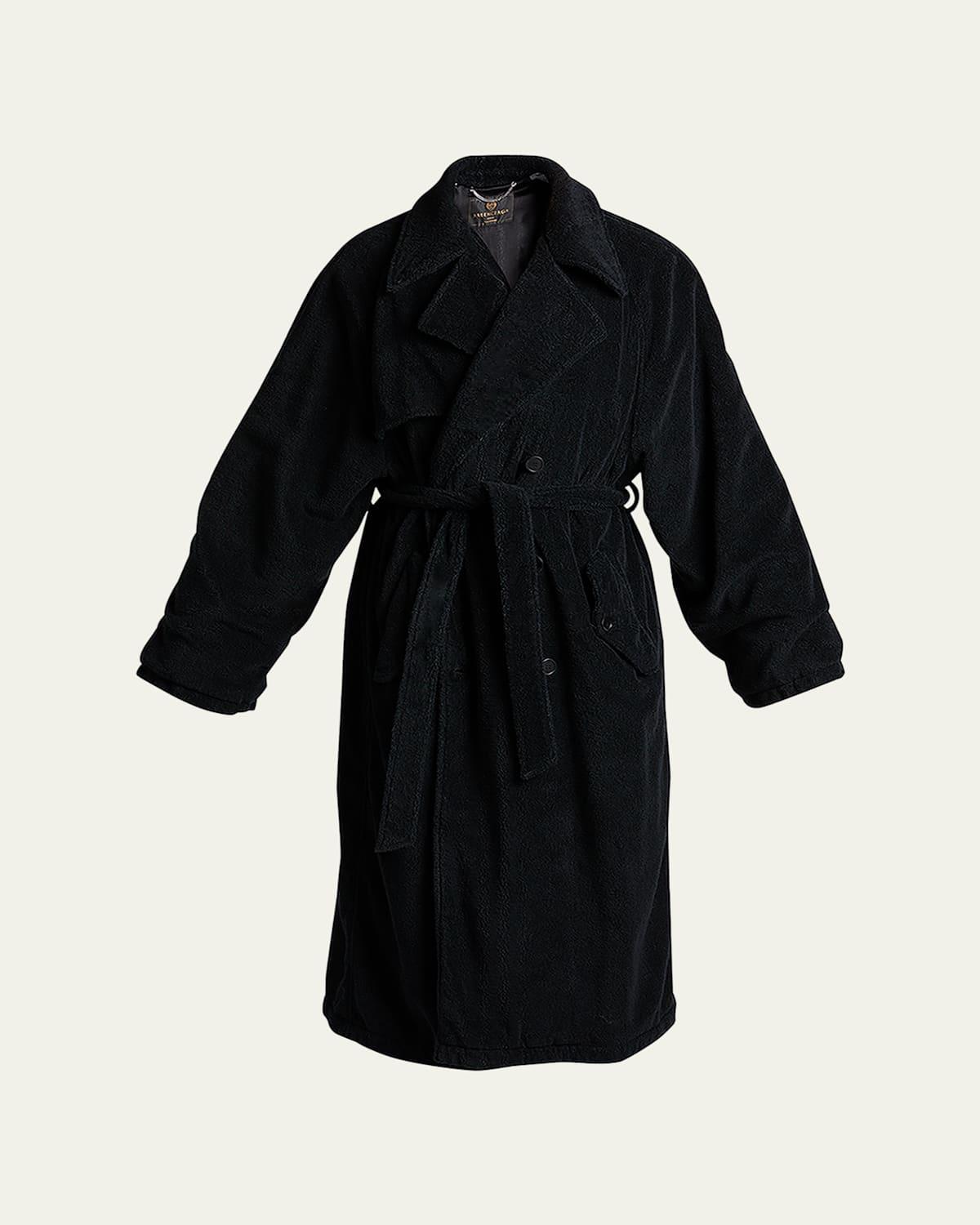 Mens Terry Toweling Trench Coat Product Image