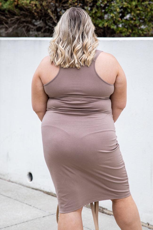 Nothing Personal Taupe Midi Tank Dress FINAL SALE Product Image