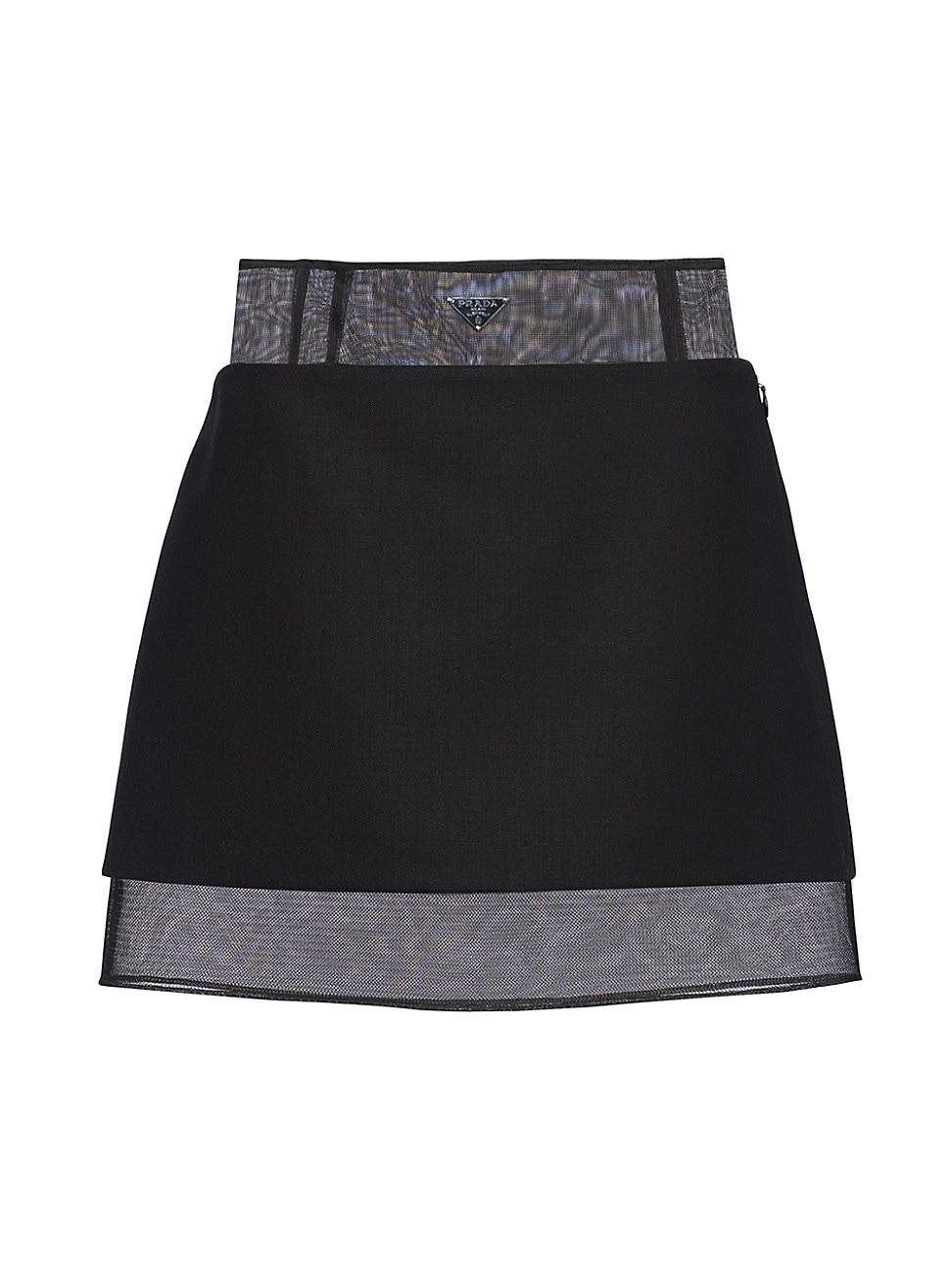 Womens Wool Mini-Skirt With Crinoline Product Image