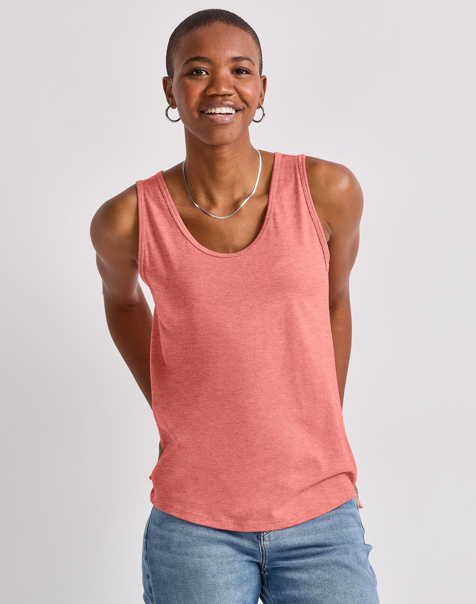 Hanes Originals Womens Tri-Blend Tank Eco White 2XL Product Image