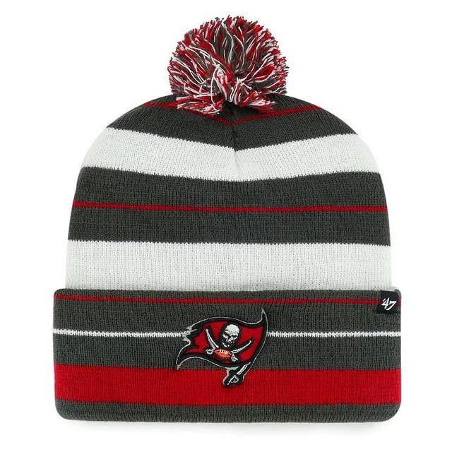 Mens 47 Pewter Tampa Bay Buccaneers Powerline Cuffed Knit Hat with Pom Product Image